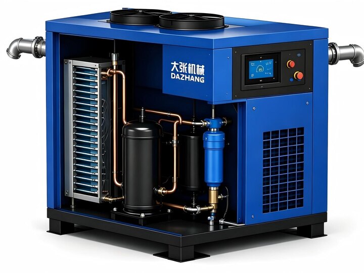 NK refrigerated air dryer with internal components visible