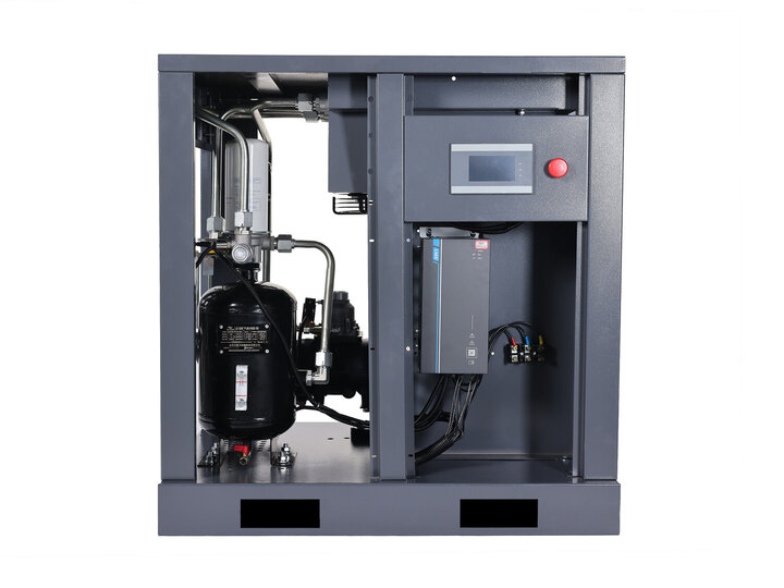 Dazhang permanent magnet VFD screw air compressor with cabinet open